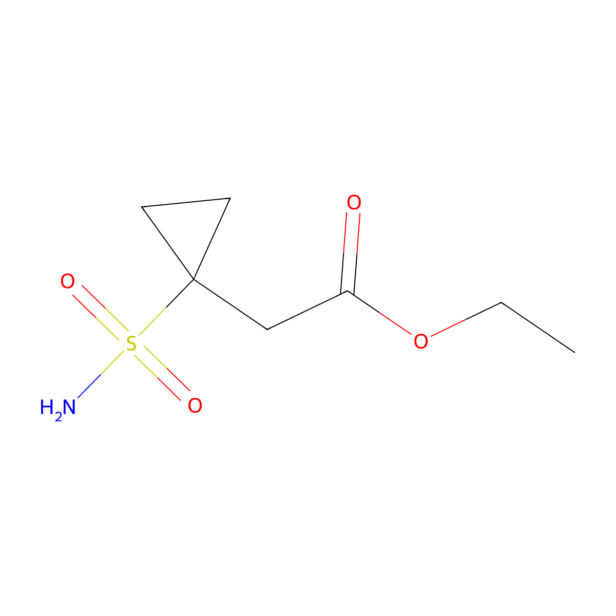 Ethyl 2-(1-sulfamoylcyclopropyl)acetate molecular structure, CAS 2580242-85-7