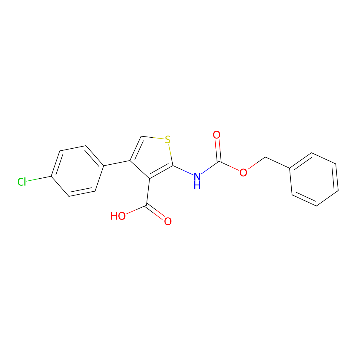 2-{[(Benzyloxy)carbonyl]amino}-4-(4-chlorophenyl)thiophene-3-carboxylic acid molecular structure, CAS 2580242-88-0