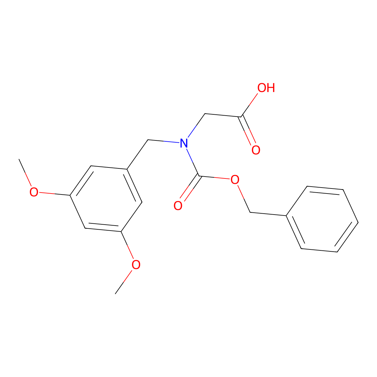 2-{[(Benzyloxy)carbonyl][(3,5-dimethoxyphenyl)methyl]amino}acetic acid molecular structure, CAS 2580243-00-9