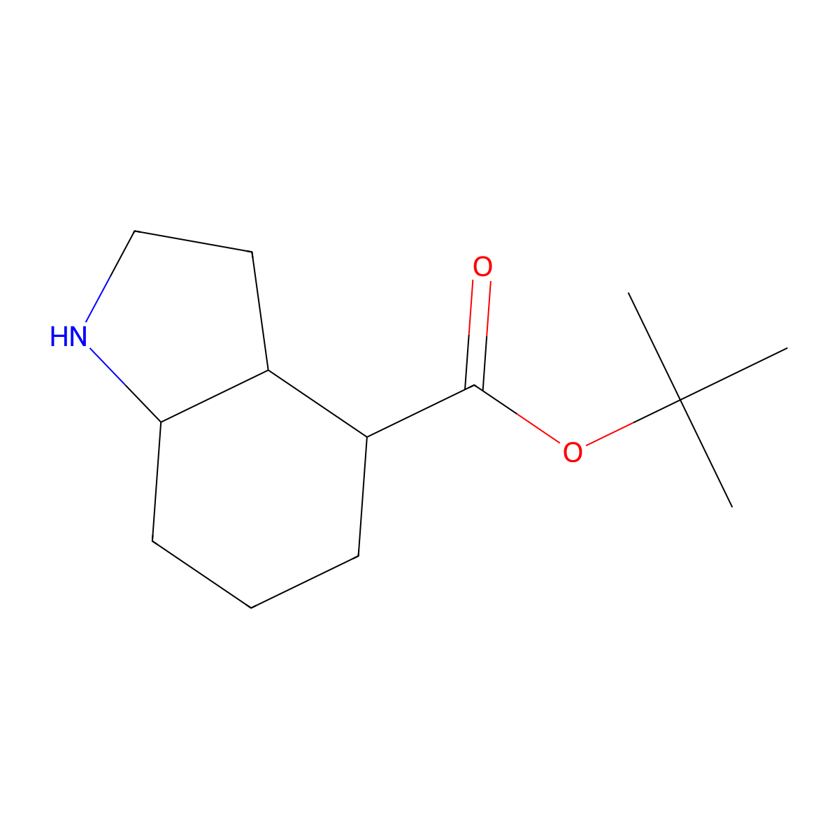tert-butyl octahydro-1H-indole-4-carboxylate molecular structure, CAS 2580243-12-3