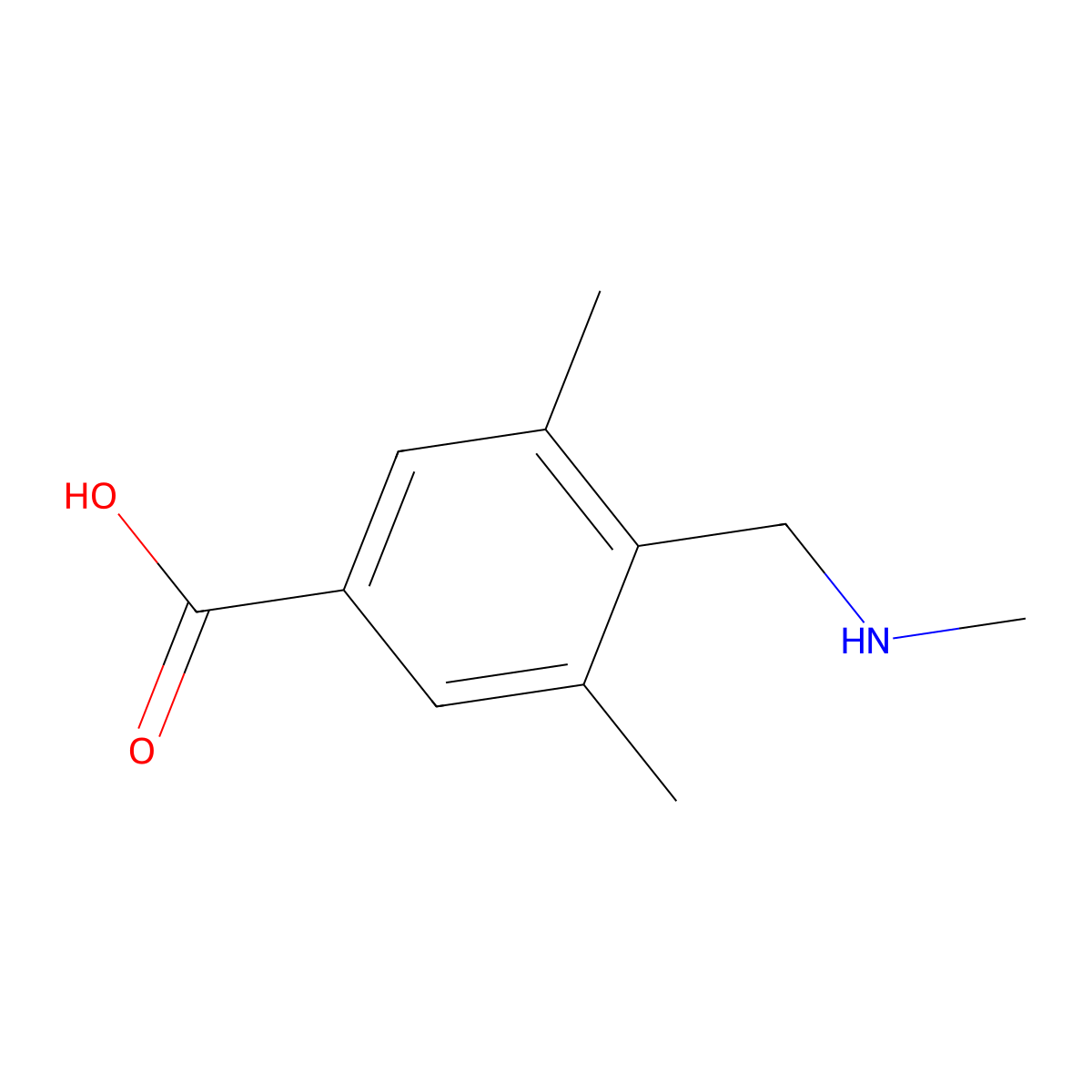 3,5-Dimethyl-4-[(methylamino)methyl]benzoic acid molecular structure, CAS 2580243-18-9
