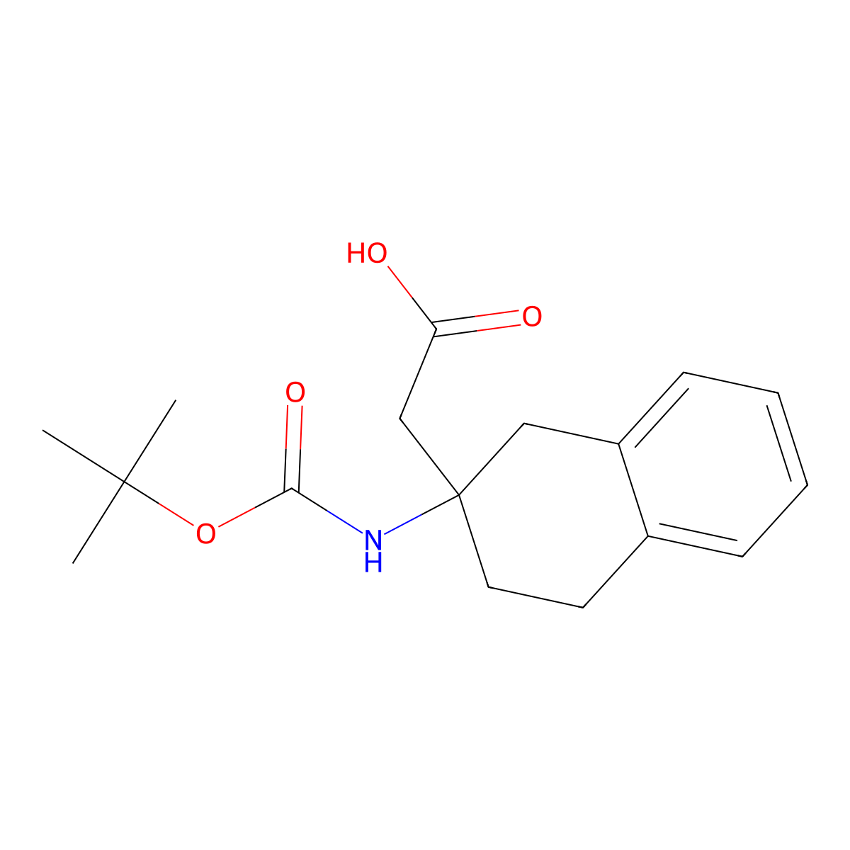 2-(2-{[(Tert-butoxy)carbonyl]amino}-1,2,3,4-tetrahydronaphthalen-2-yl)acetic acid molecular structure, CAS 2580243-24-7