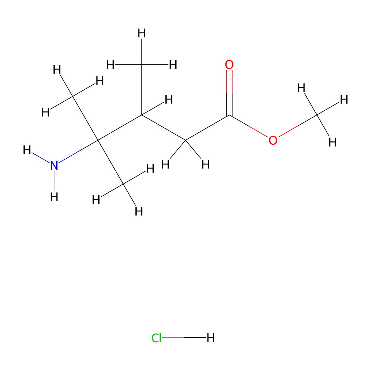 Methyl 4-amino-3,4-dimethylpentanoate hydrochloride molecular structure, CAS 2580243-25-8