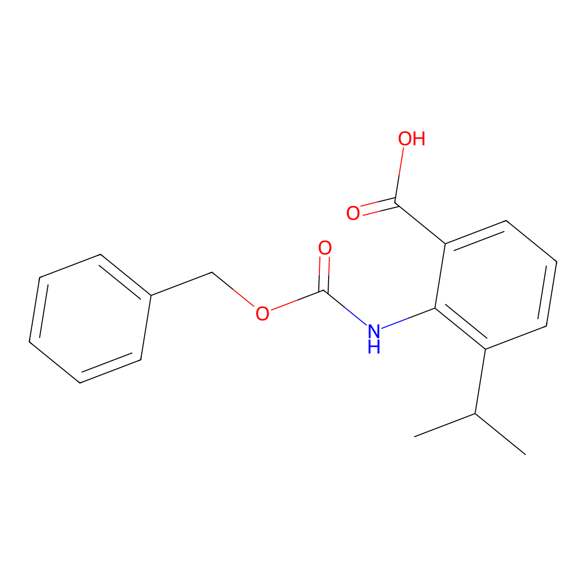 2-{[(Benzyloxy)carbonyl]amino}-3-(propan-2-yl)benzoic acid molecular structure, CAS 2580243-30-5