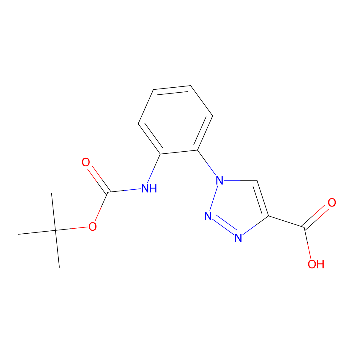 1-(2-{[(tert-butoxy)carbonyl]amino}phenyl)-1H-1,2,3-triazole-4-carboxylic acid molecular structure, CAS 2580243-32-7