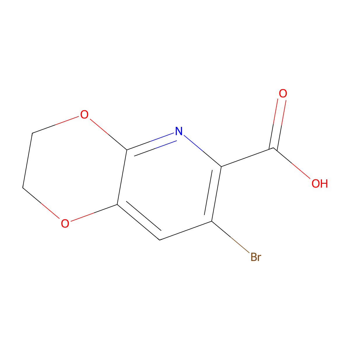 7-bromo-2H,3H-[1,4]dioxino[2,3-b]pyridine-6-carboxylicacid molecular structure, CAS 2580243-33-8
