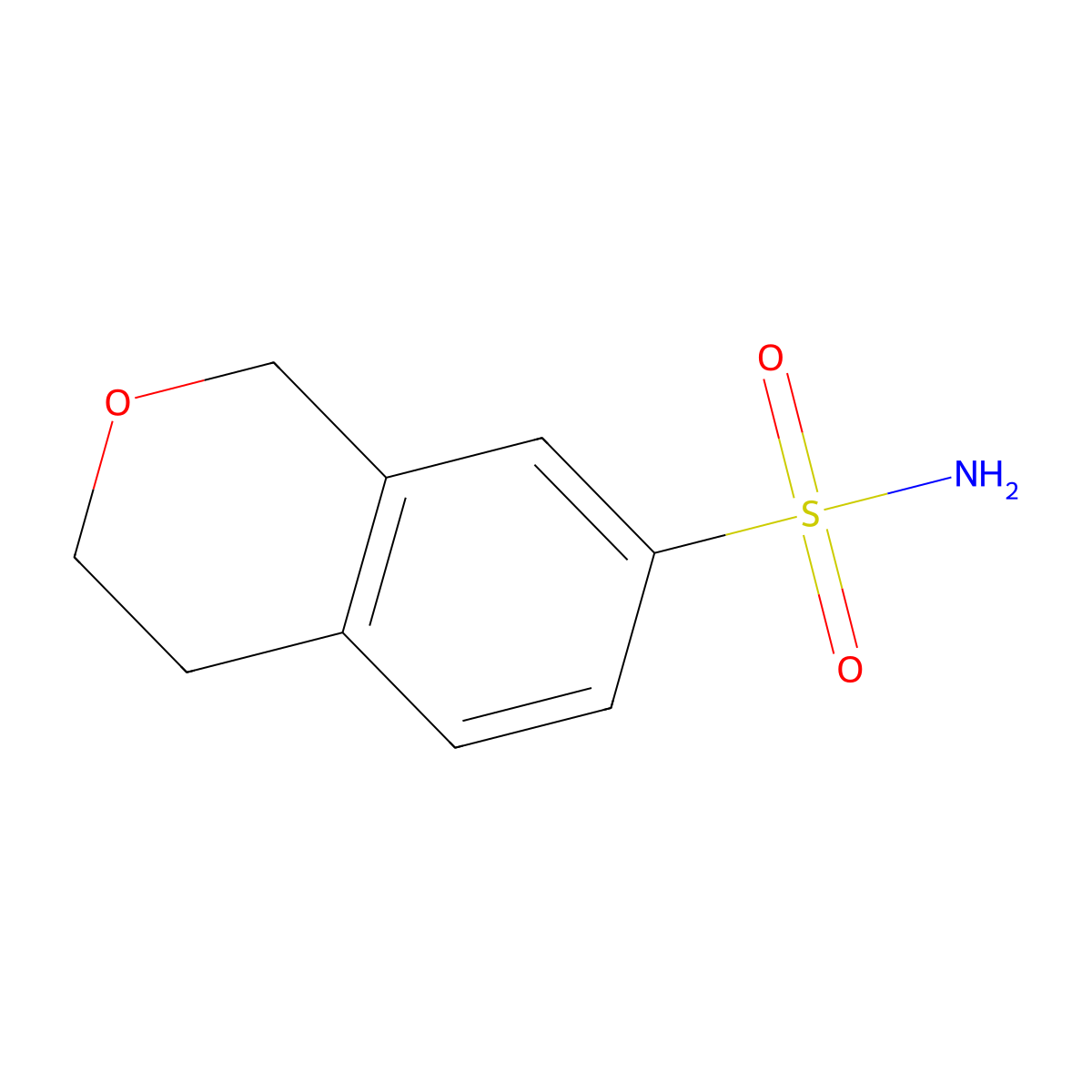 3,4-dihydro-1H-2-benzopyran-7-sulfonamide molecular structure, CAS 2580243-34-9