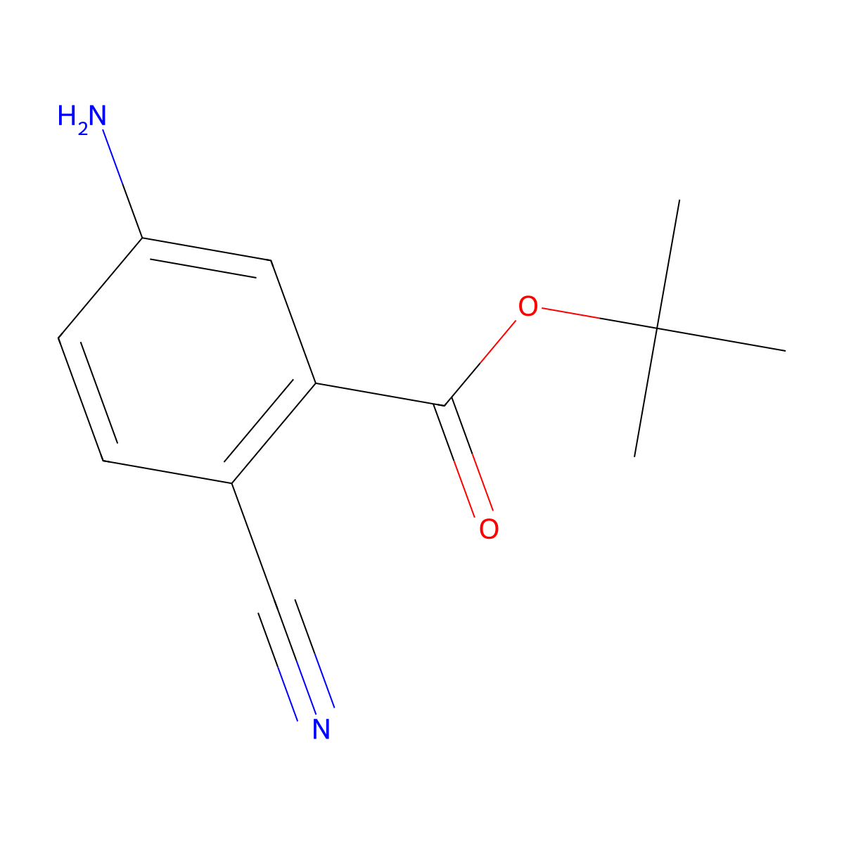 Tert-butyl 5-amino-2-cyanobenzoate molecular structure, CAS 2580243-37-2