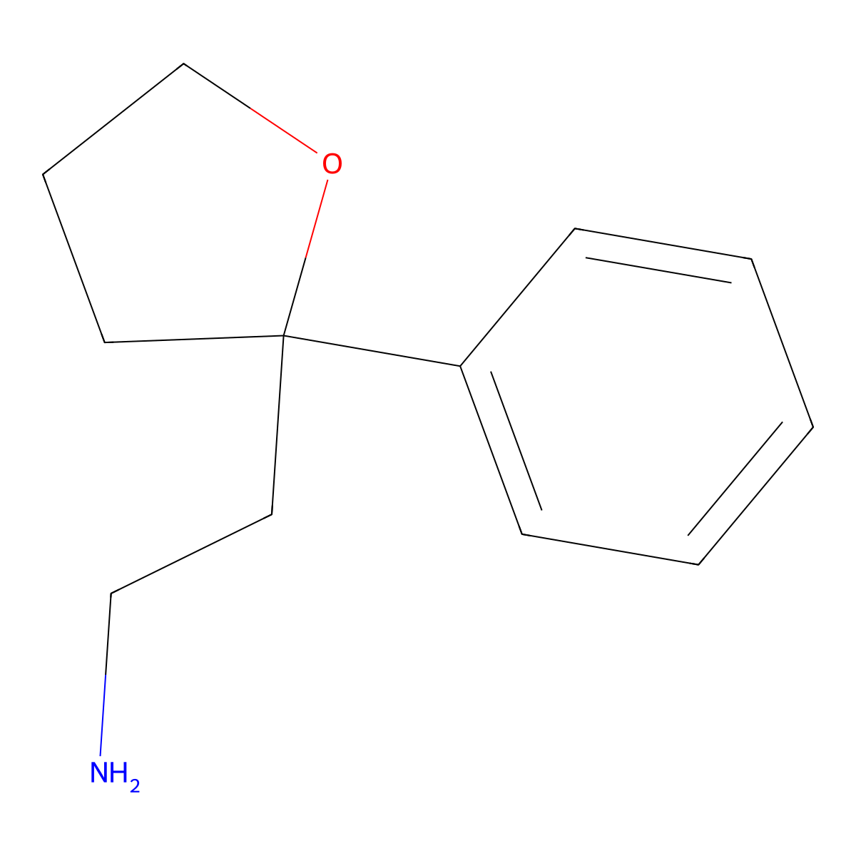 2-(2-Phenyloxolan-2-yl)ethanamine molecular structure, CAS 2580243-39-4