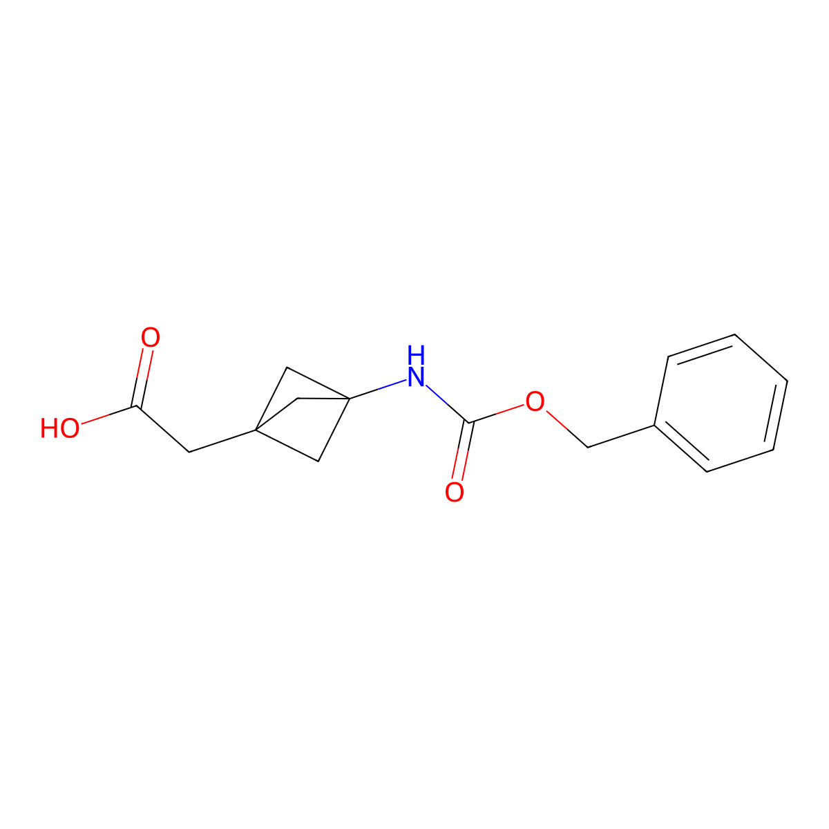 2-(3-{[(Benzyloxy)carbonyl]amino}bicyclo[1.1.1]pentan-1-yl)acetic acid molecular structure, CAS 2580243-61-2