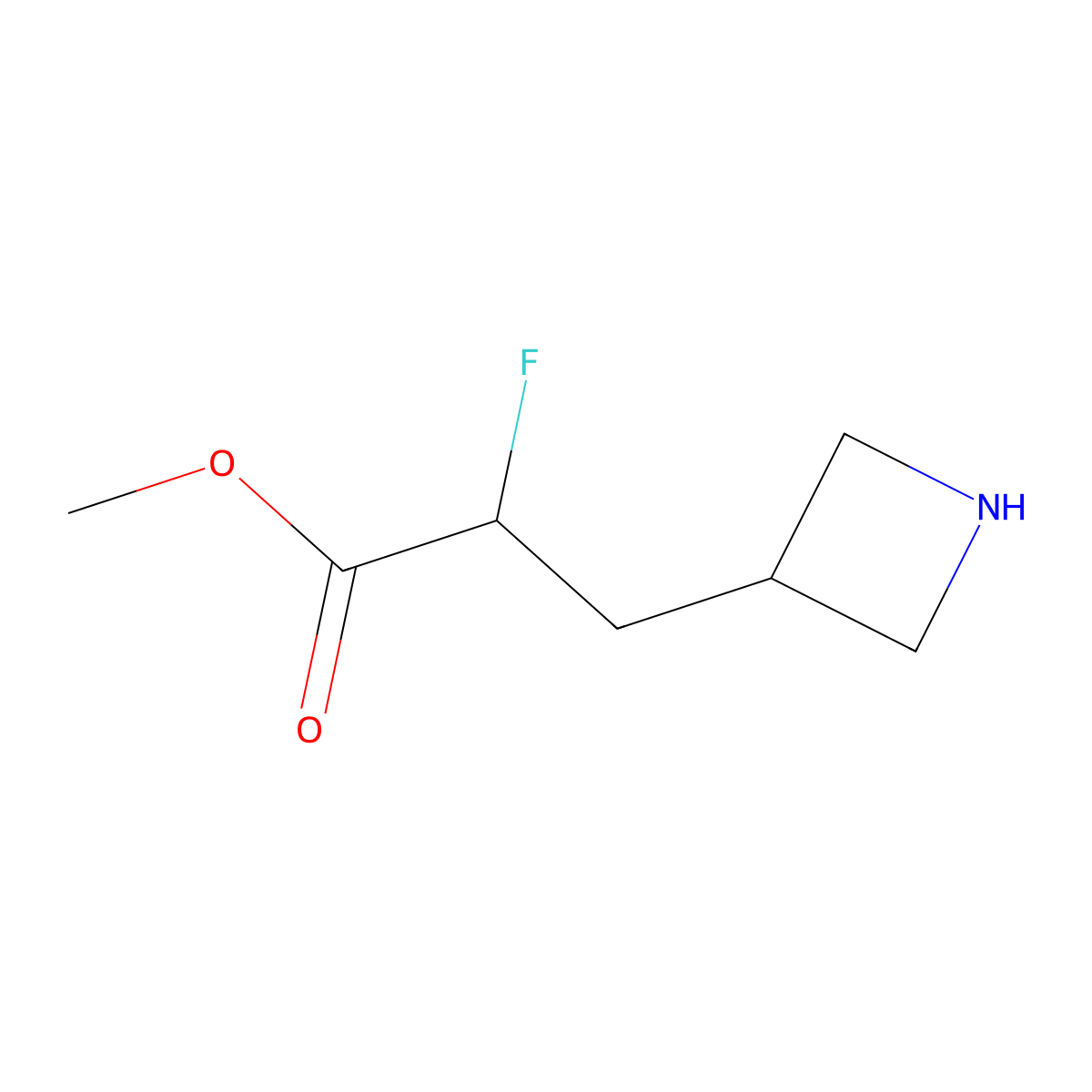 Methyl 3-(azetidin-3-yl)-2-fluoropropanoate molecular structure, CAS 2580243-68-9