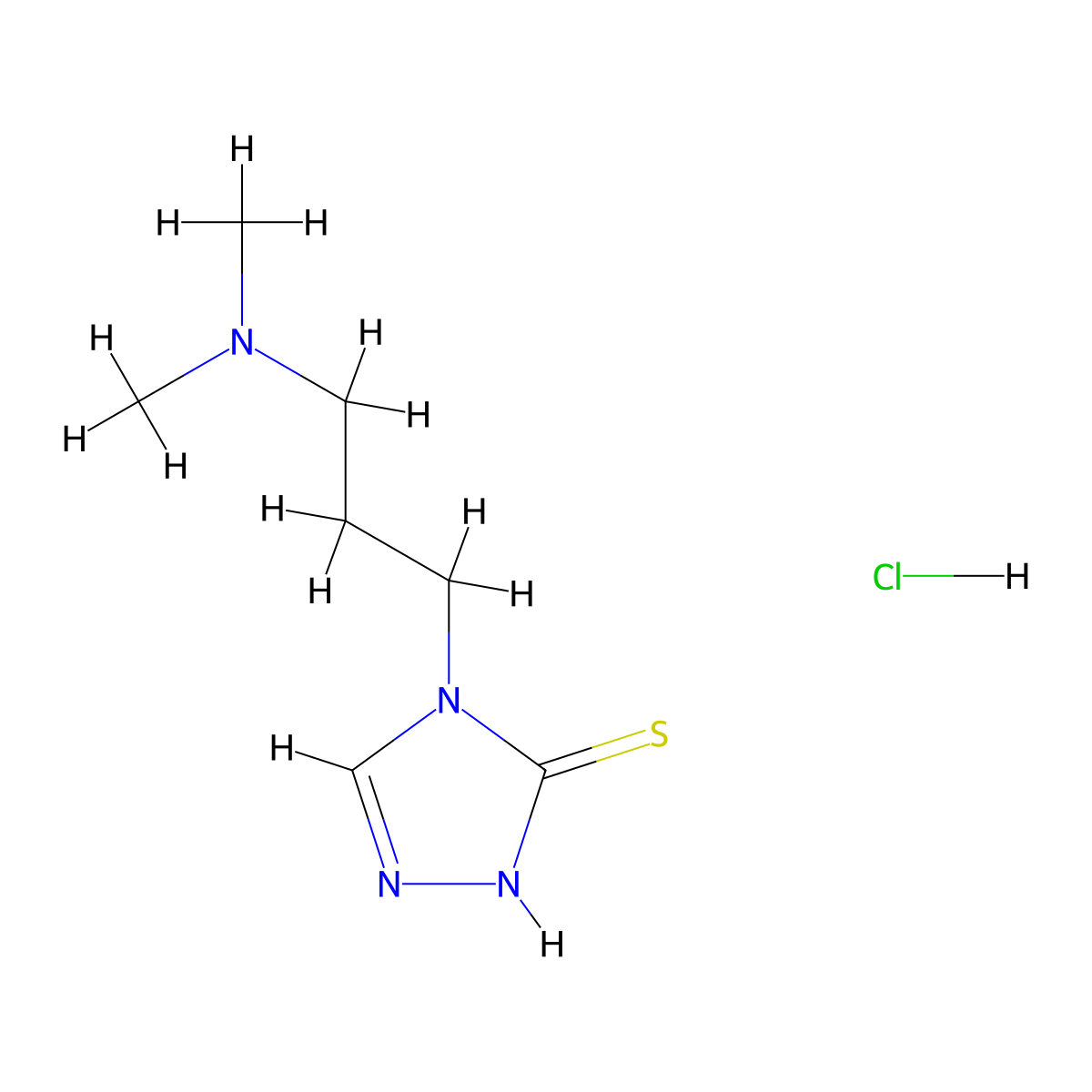 4-(3-(dimethylamino)propyl)-4H-1,2,4-triazole-3-thiol hydrochloride molecular structure, CAS 2580243-74-7