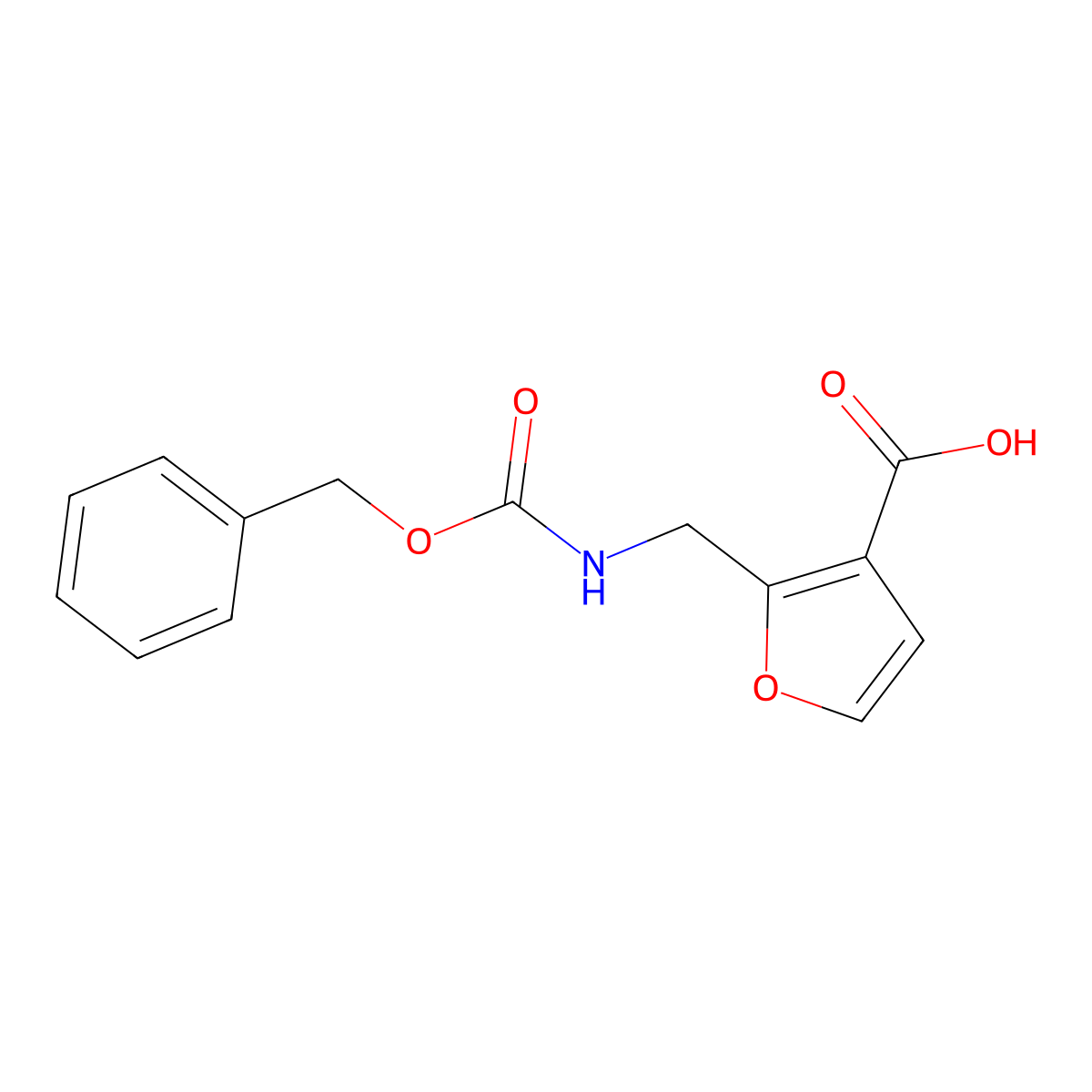 2-({[(Benzyloxy)carbonyl]amino}methyl)furan-3-carboxylic acid molecular structure, CAS 2580243-77-0