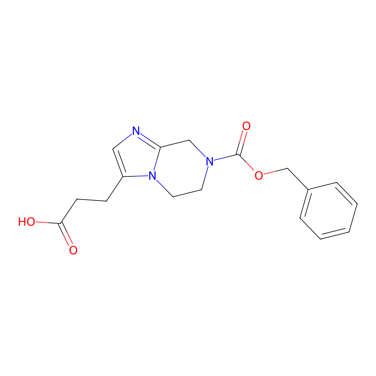 3-{7-[(benzyloxy)carbonyl]-5H,6H,7H,8H-imidazo[1,2-a]pyrazin-3-yl}propanoic acid molecular structure, CAS 2580243-82-7