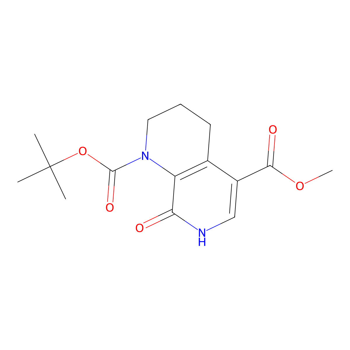1-Tert-butyl 5-methyl 8-hydroxy-1,2,3,4-tetrahydro-1,7-naphthyridine-1,5-dicarboxylate molecular structure, CAS 2580243-84-9
