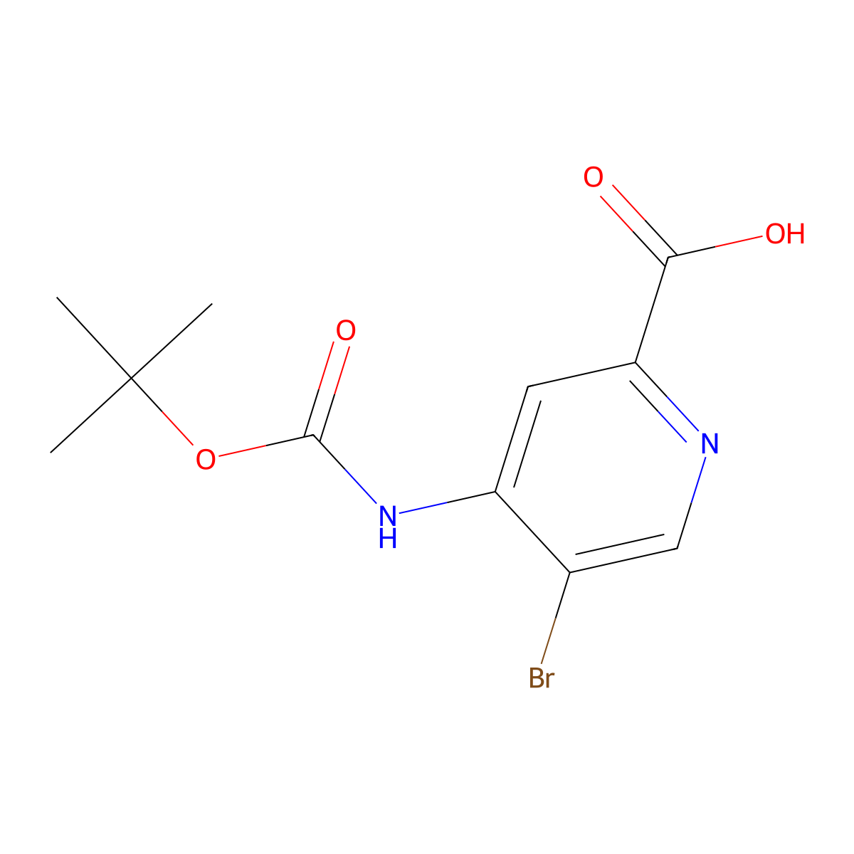 5-Bromo-4-{[(tert-butoxy)carbonyl]amino}pyridine-2-carboxylic acid molecular structure, CAS 2580243-87-2