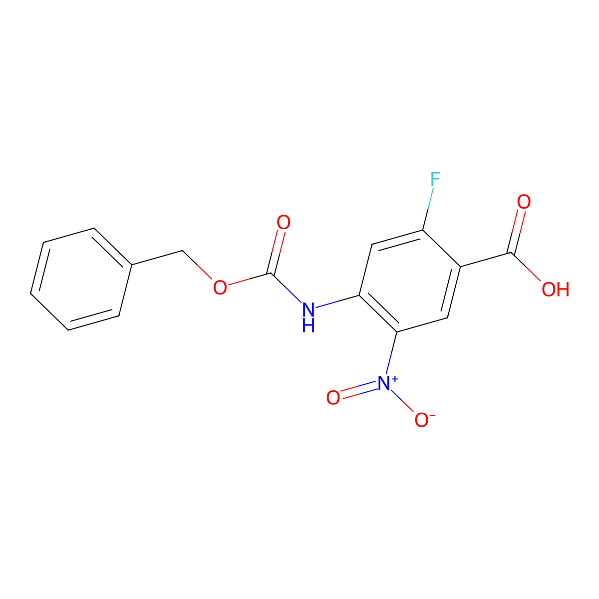 4-{[(Benzyloxy)carbonyl]amino}-2-fluoro-5-nitrobenzoic acid molecular structure, CAS 2580243-88-3