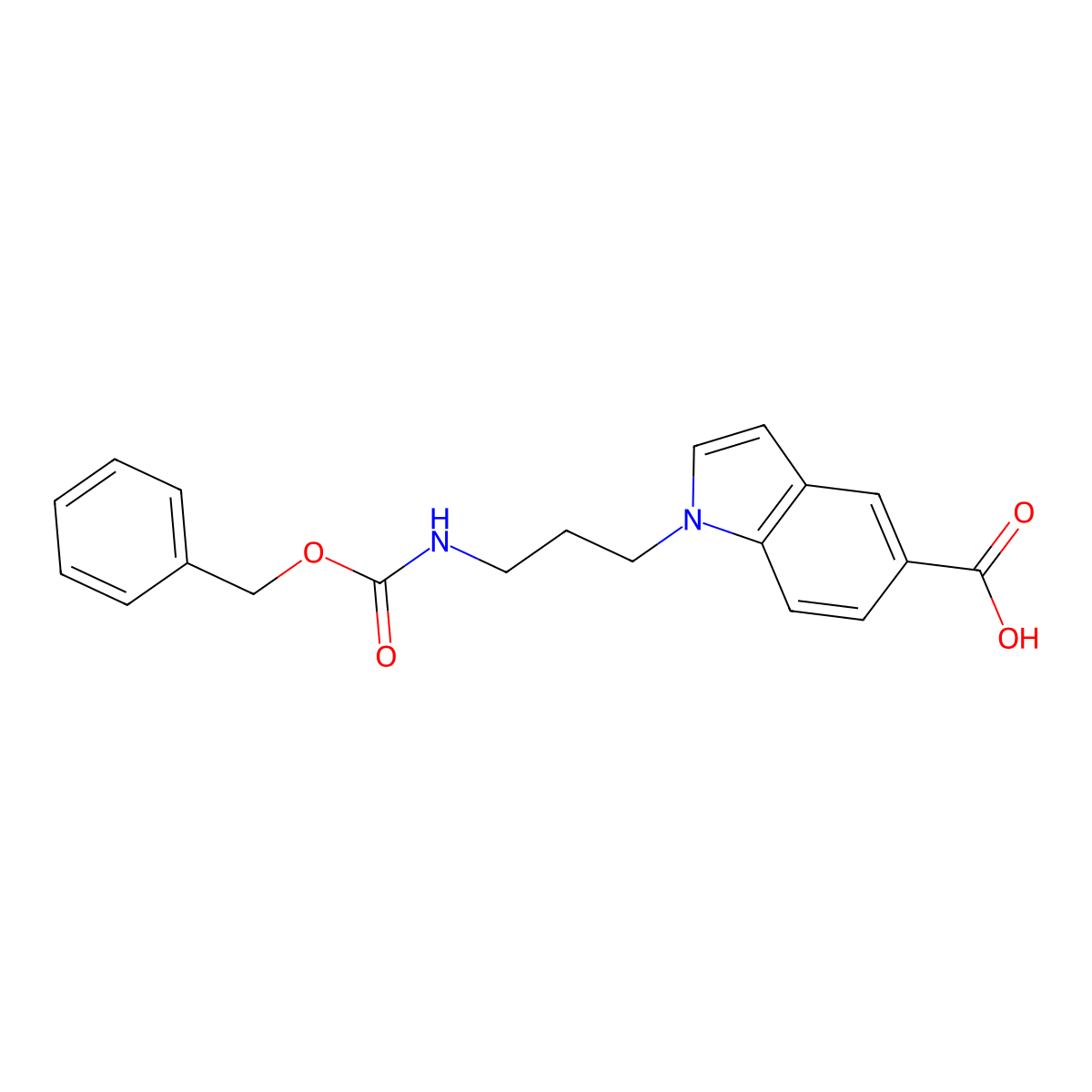 1-(3-{[(benzyloxy)carbonyl]amino}propyl)-1H-indole-5-carboxylic acid molecular structure, CAS 2580243-99-6