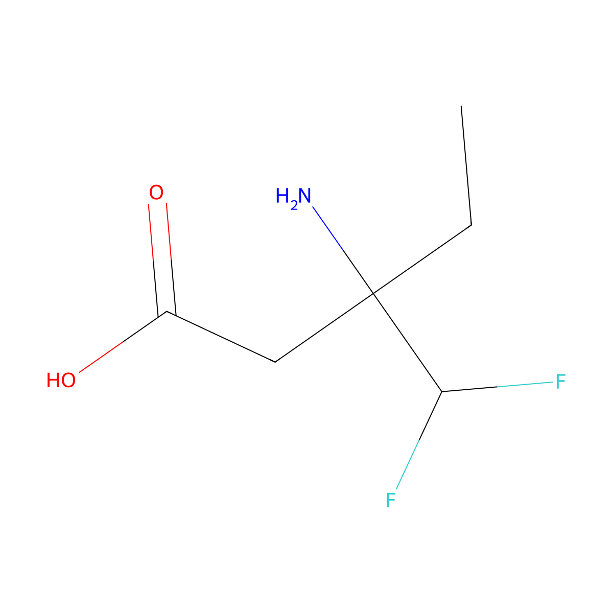 3-Amino-3-(difluoromethyl)pentanoic acid molecular structure, CAS 2580244-11-5
