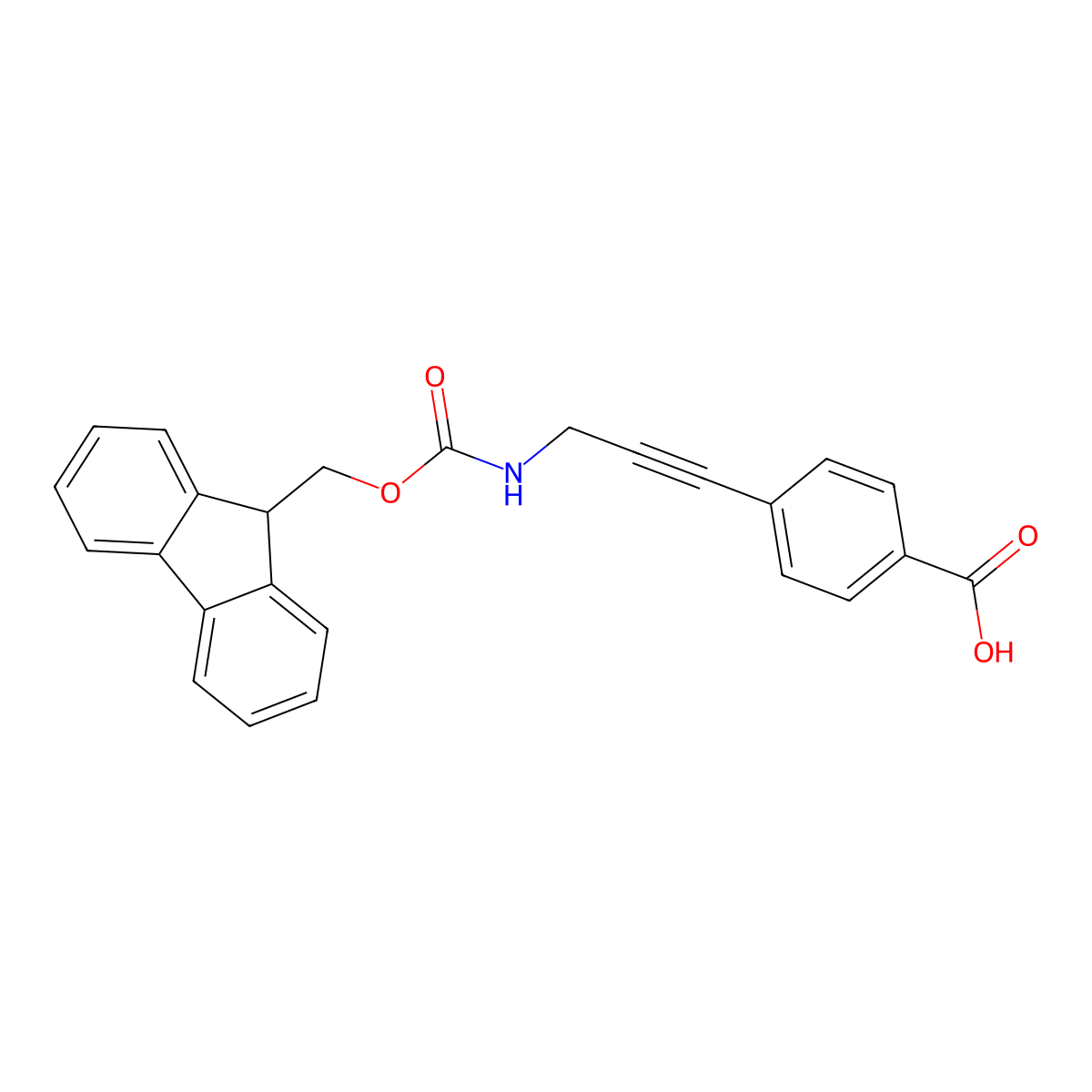 4-[3-({[(9H-fluoren-9-yl)methoxy]carbonyl}amino)prop-1-yn-1-yl]benzoic acid molecular structure, CAS 2580244-12-6