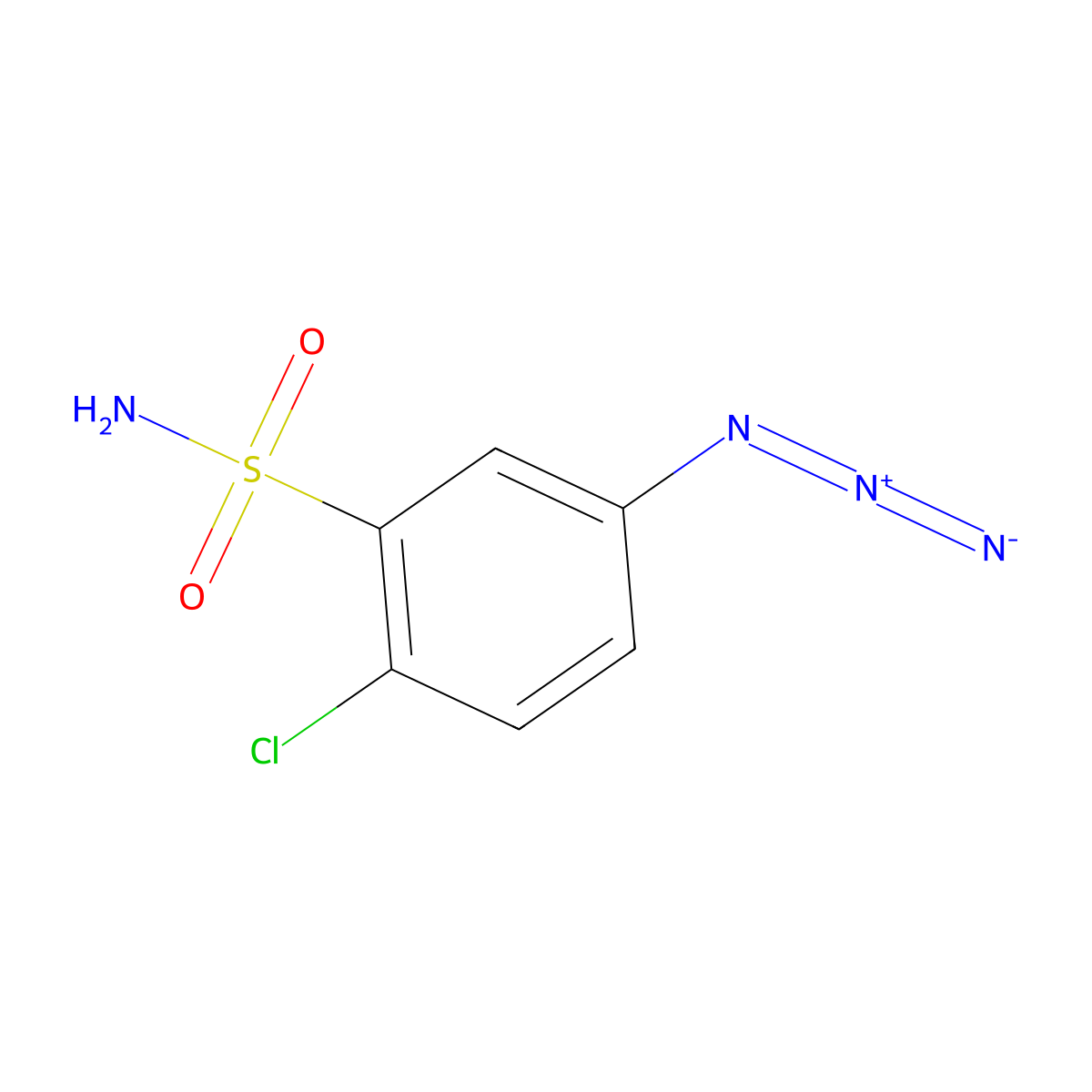 5-Azido-2-chlorobenzene-1-sulfonamide molecular structure, CAS 2580244-14-8