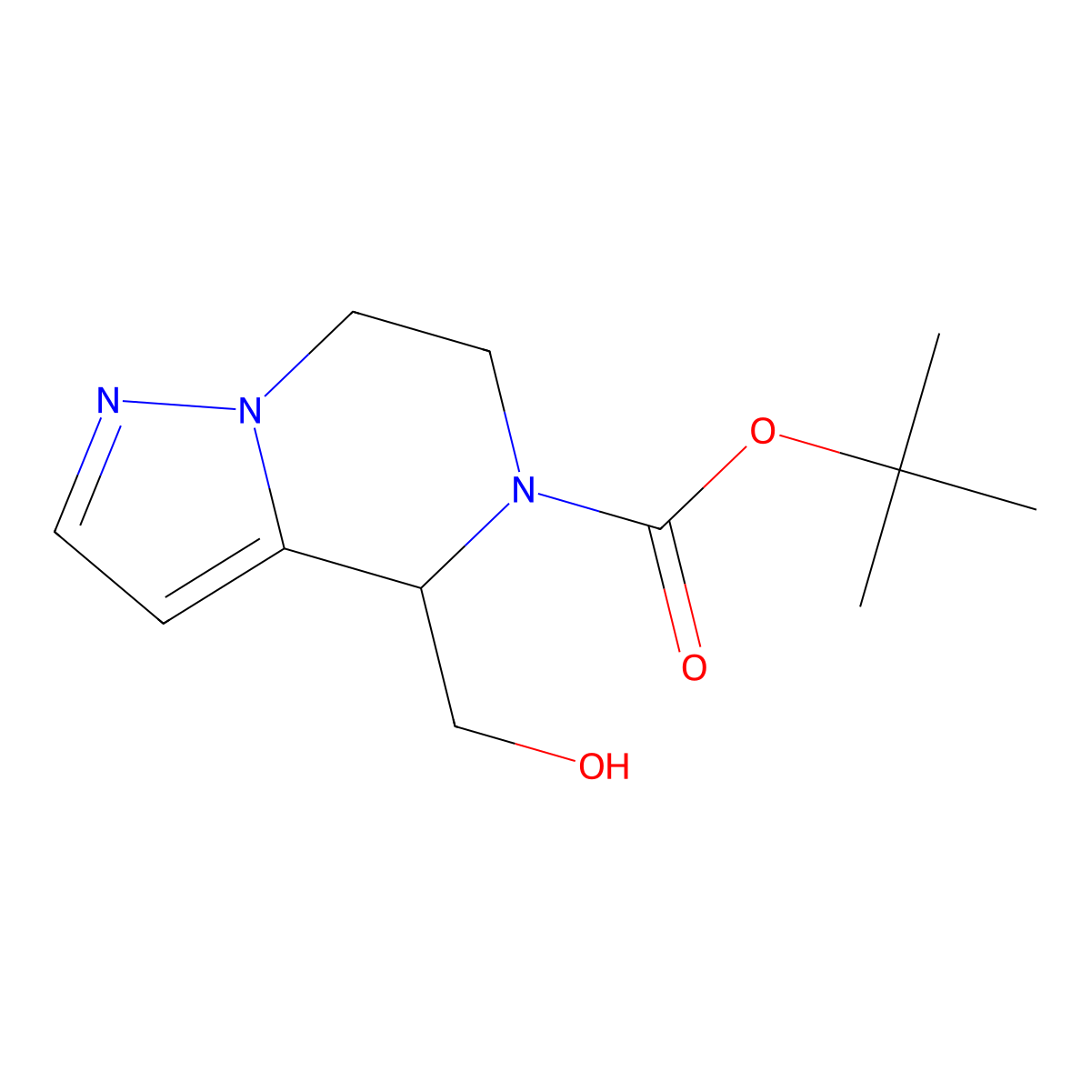 tert-butyl 4-(hydroxymethyl)-4H,5H,6H,7H-pyrazolo[1,5-a]pyrazine-5-carboxylate molecular structure, CAS 2580244-15-9