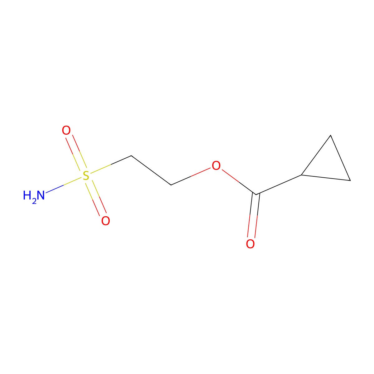 2-Sulfamoylethyl cyclopropanecarboxylate molecular structure, CAS 2580244-22-8