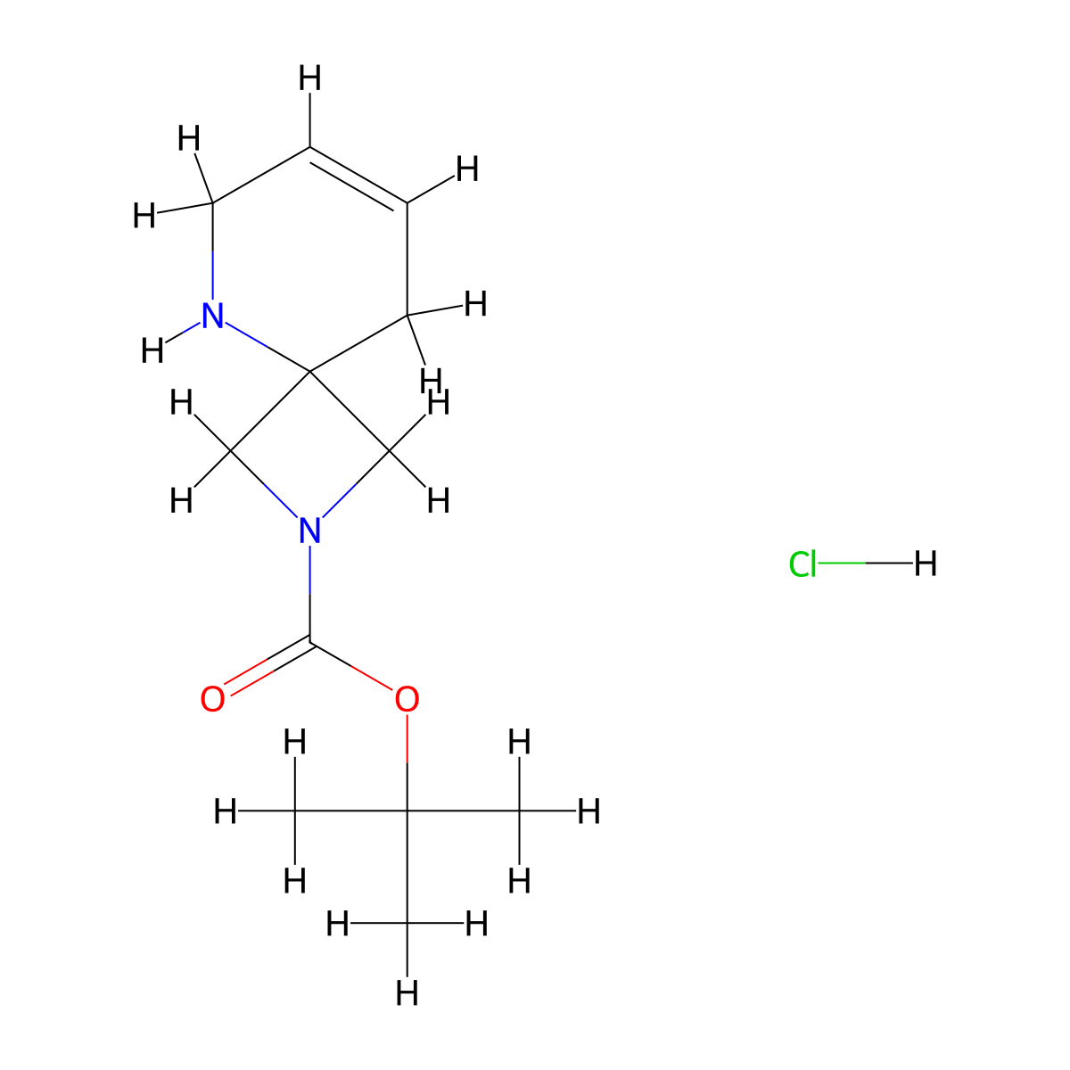 Tert-butyl 2,5-diazaspiro[3.5]non-7-ene-2-carboxylate hydrochloride molecular structure, CAS 2580244-26-2