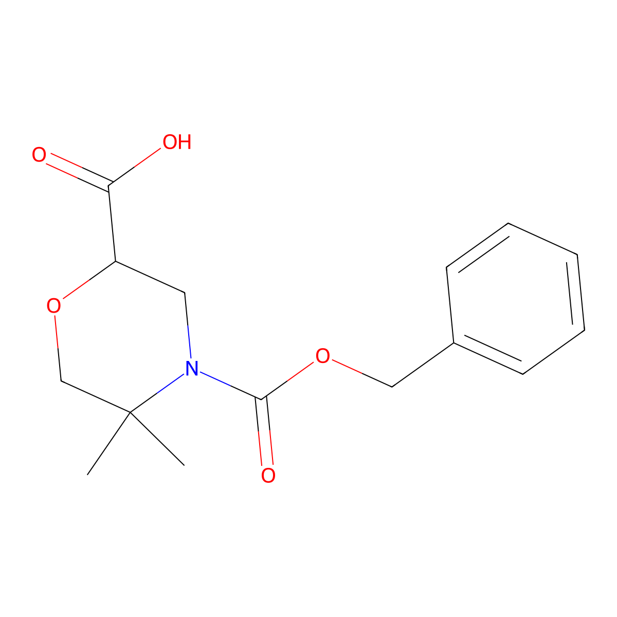 4-[(Benzyloxy)carbonyl]-5,5-dimethylmorpholine-2-carboxylic acid molecular structure, CAS 2580244-30-8