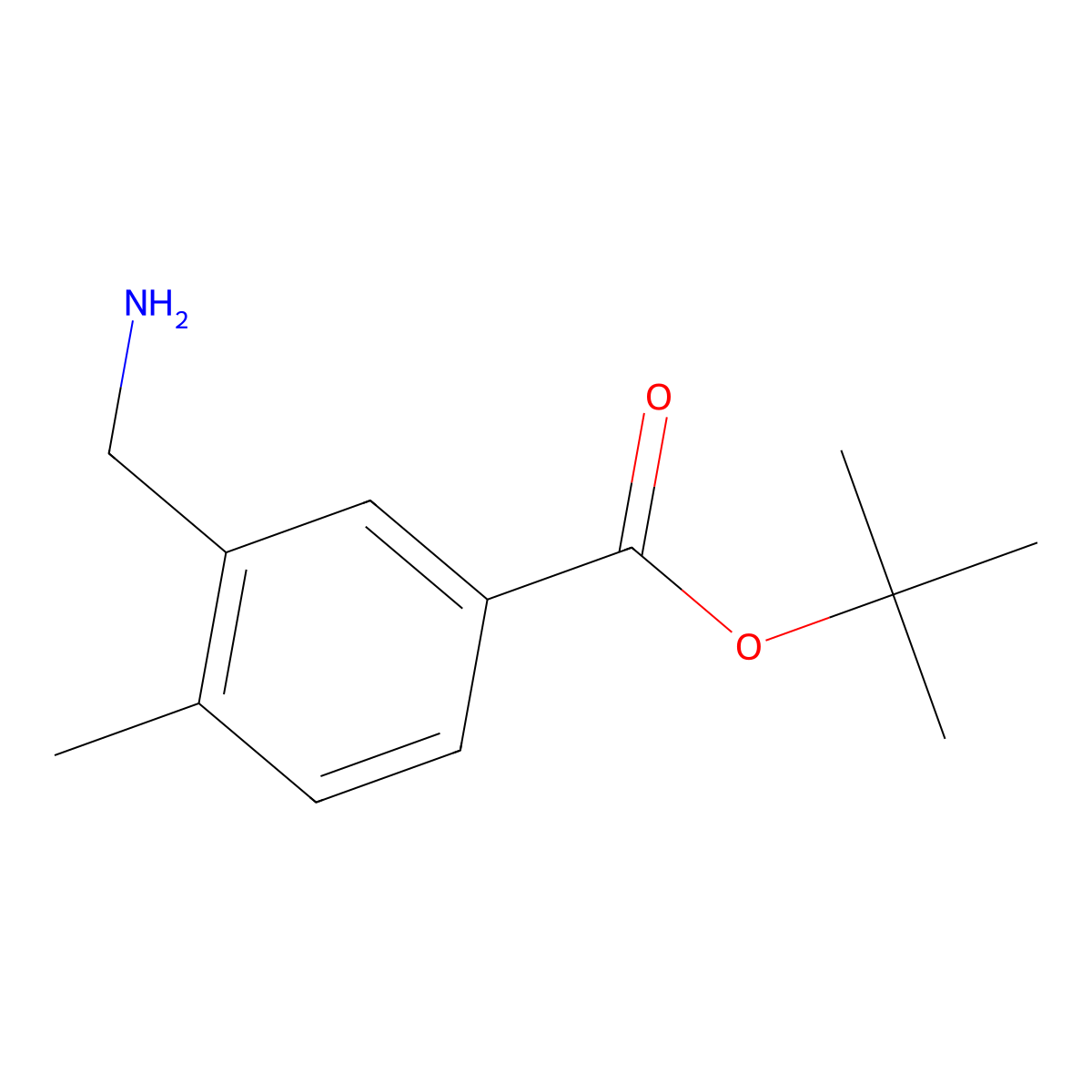 Tert-butyl 3-(aminomethyl)-4-methylbenzoate molecular structure, CAS 2580244-44-4