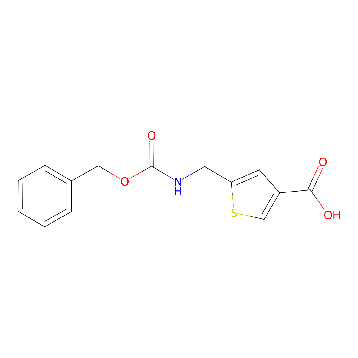 5-({[(Benzyloxy)carbonyl]amino}methyl)thiophene-3-carboxylic acid molecular structure, CAS 2580244-47-7
