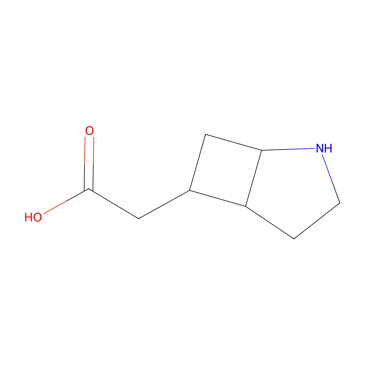 2-{2-Azabicyclo[3.2.0]heptan-6-yl}acetic acid molecular structure, CAS 2580244-49-9