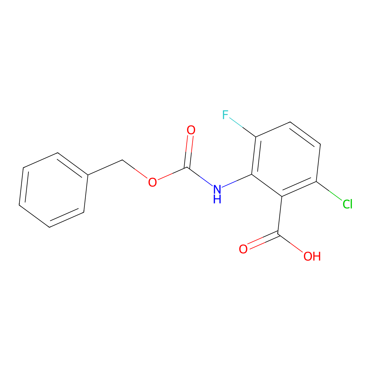 2-{[(Benzyloxy)carbonyl]amino}-6-chloro-3-fluorobenzoic acid molecular structure, CAS 2580244-52-4