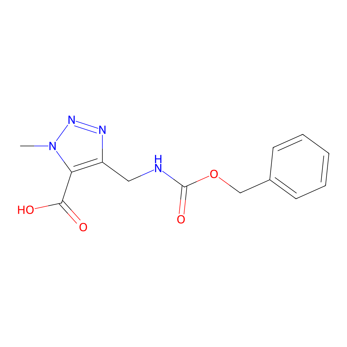 4-({[(benzyloxy)carbonyl]amino}methyl)-1-methyl-1H-1,2,3-triazole-5-carboxylic acid molecular structure, CAS 2580244-54-6
