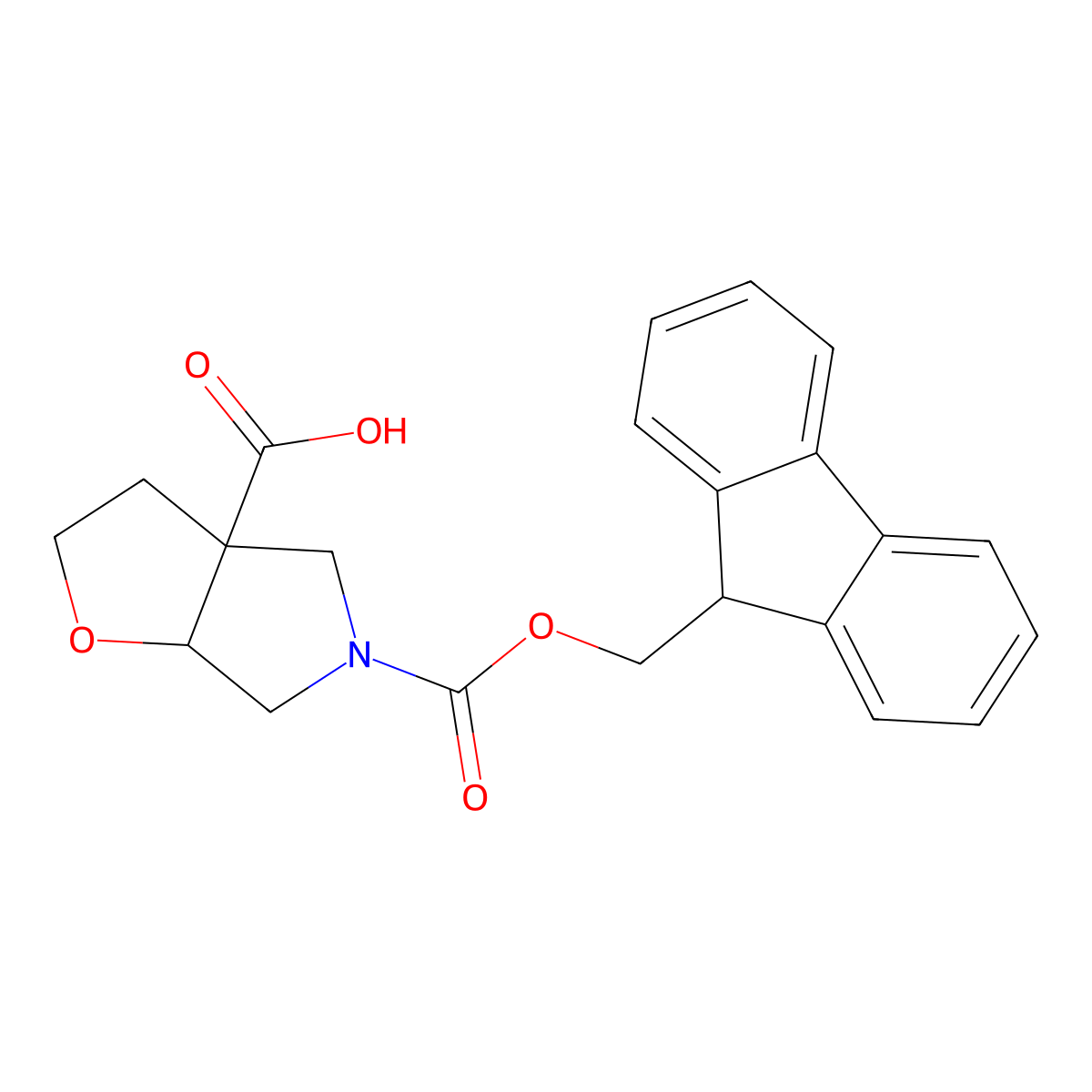 5-{[(9H-fluoren-9-yl)methoxy]carbonyl}-hexahydro-2H-furo[2,3-c]pyrrole-3a-carboxylic acid molecular structure, CAS 2580244-56-8