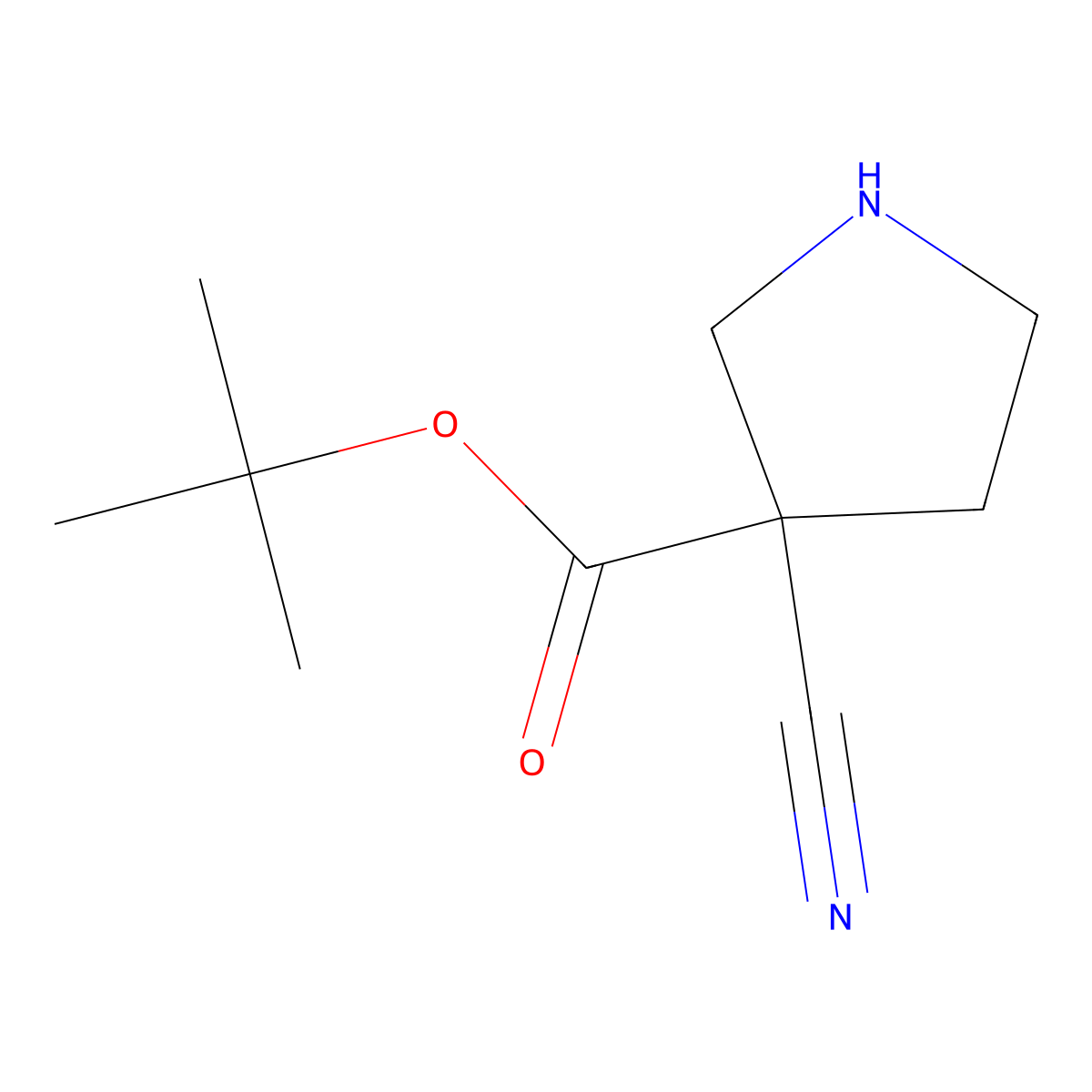 Tert-butyl 3-cyanopyrrolidine-3-carboxylate molecular structure, CAS 2580244-62-6