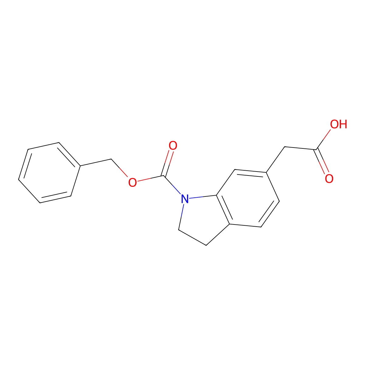 2-{1-[(benzyloxy)carbonyl]-2,3-dihydro-1H-indol-6-yl}acetic acid molecular structure, CAS 2580244-64-8