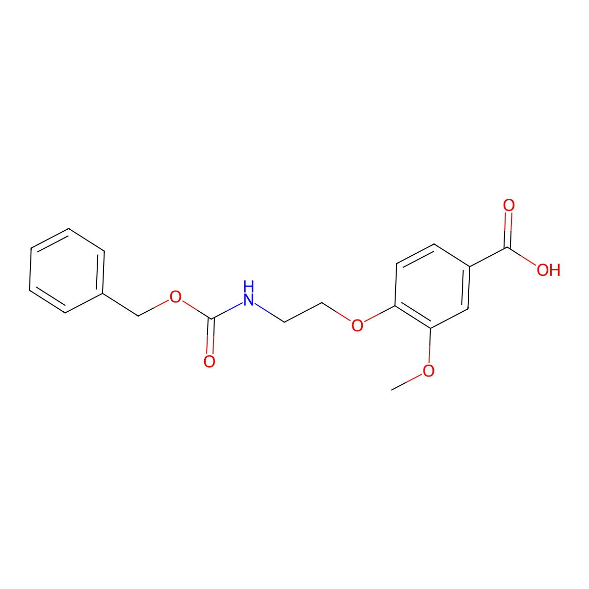 4-(2-{[(Benzyloxy)carbonyl]amino}ethoxy)-3-methoxybenzoic acid molecular structure, CAS 2580244-67-1