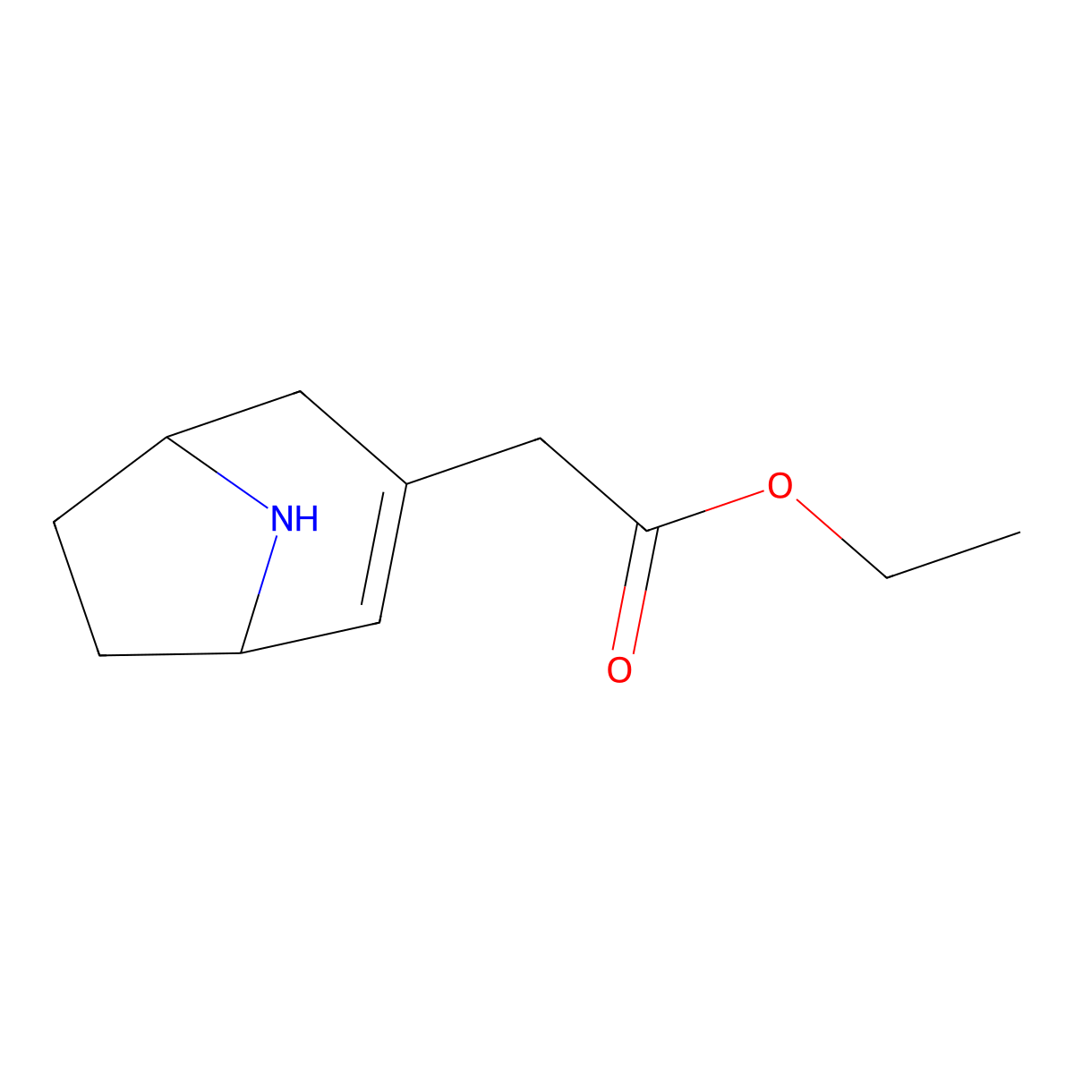 Ethyl 2-{8-azabicyclo[3.2.1]oct-2-en-3-yl}acetate molecular structure, CAS 2580244-68-2