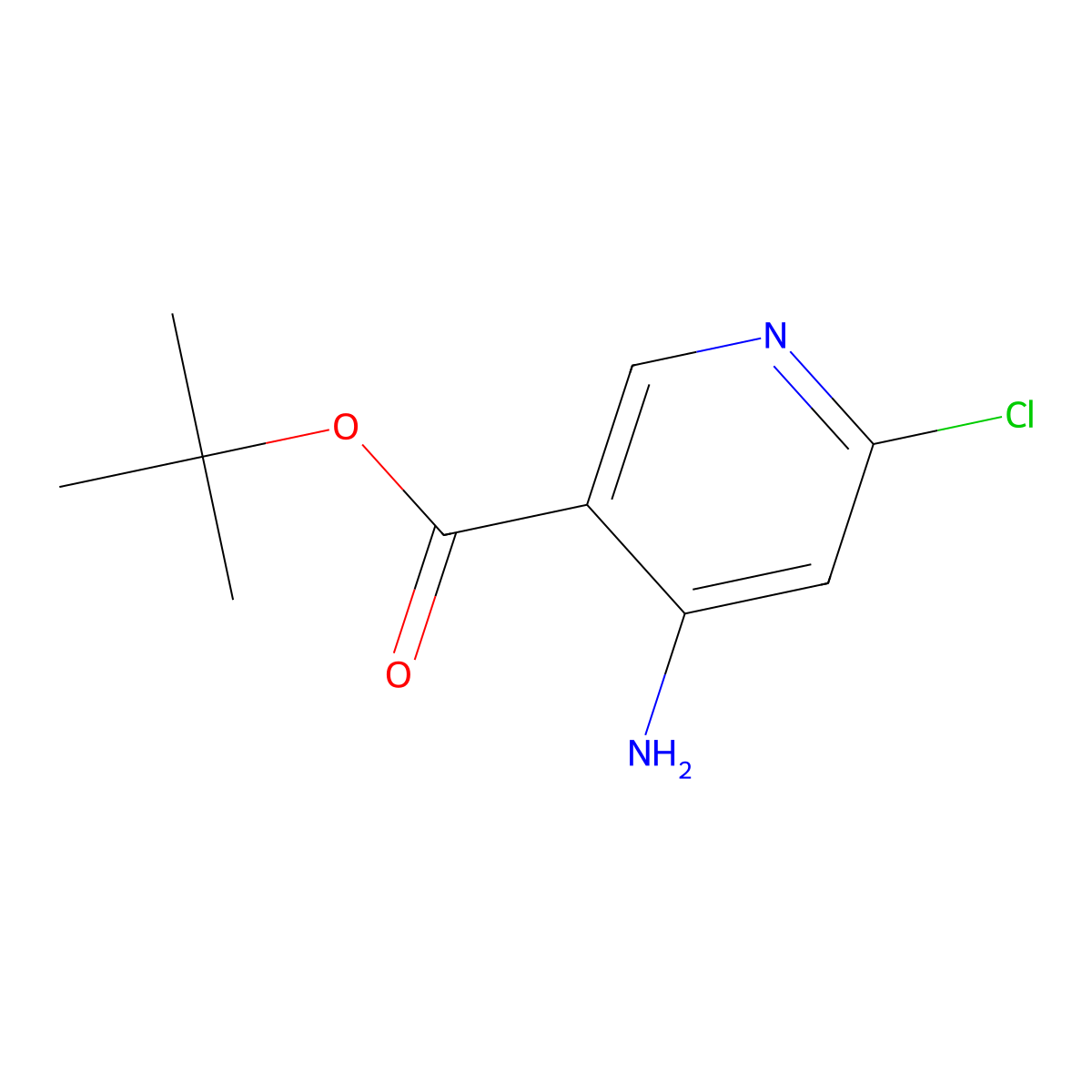 Tert-butyl 4-amino-6-chloropyridine-3-carboxylate molecular structure, CAS 2580244-73-9