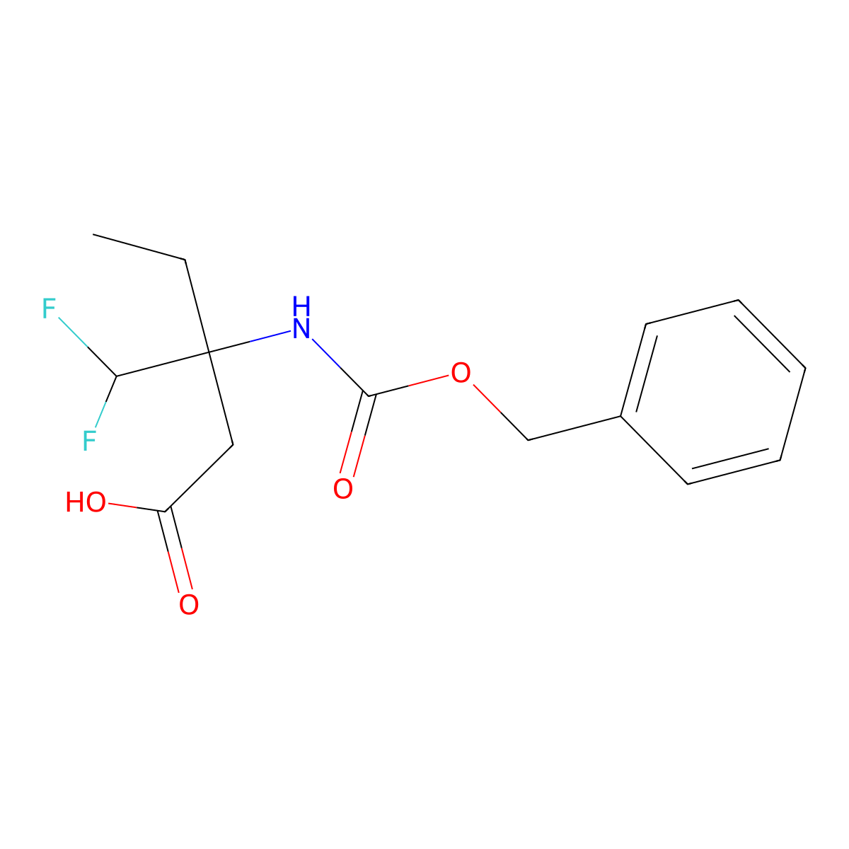3-{[(Benzyloxy)carbonyl]amino}-3-(difluoromethyl)pentanoic acid molecular structure, CAS 2580248-23-1