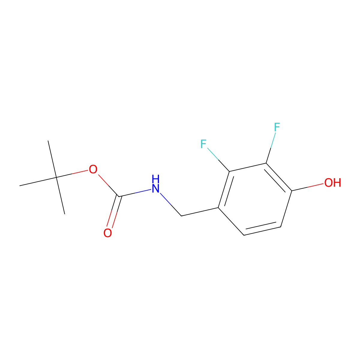 tert-butyl N-[(2,3-difluoro-4-hydroxyphenyl)methyl]carbamate molecular structure, CAS 2580248-27-5