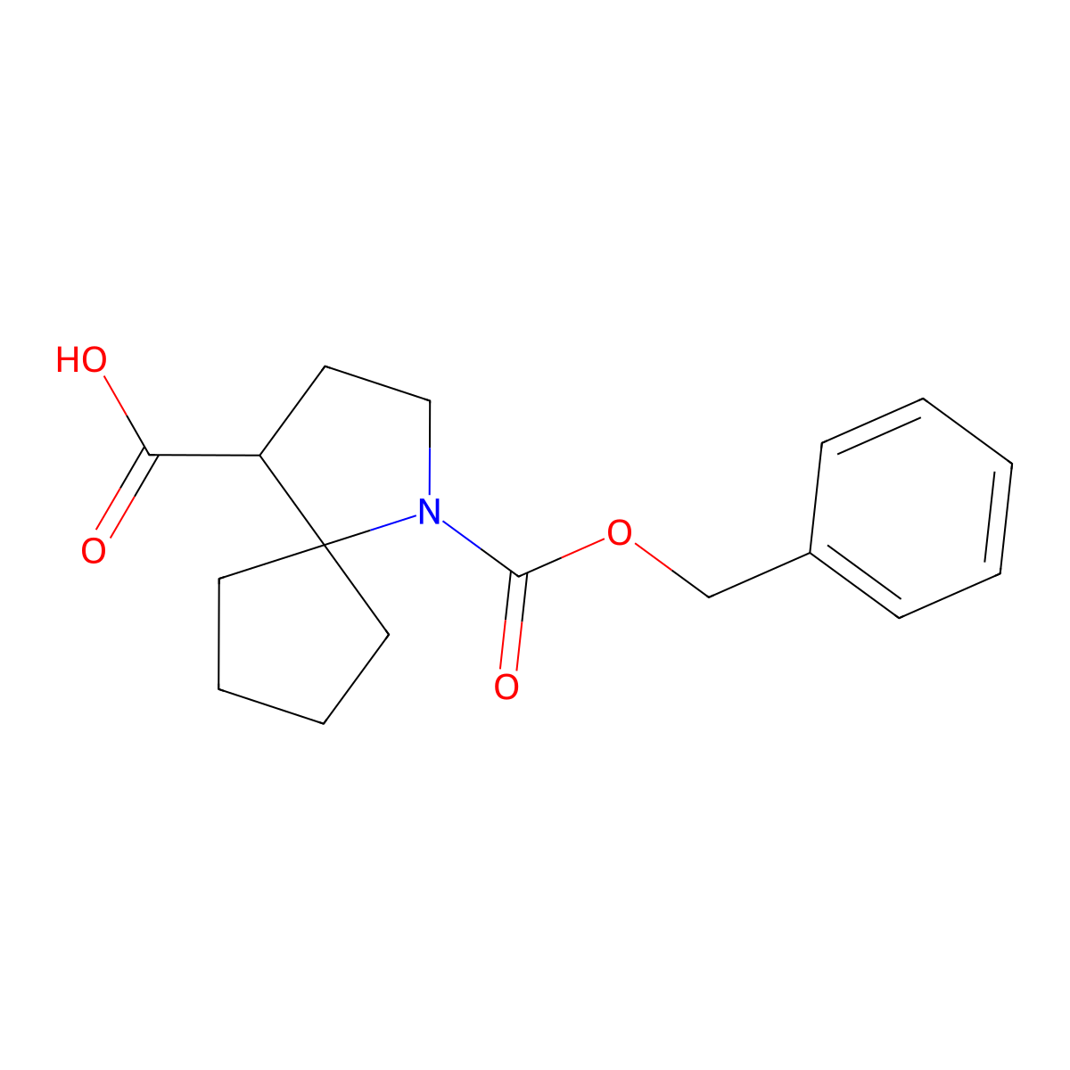 1-[(Benzyloxy)carbonyl]-1-azaspiro[4.4]nonane-4-carboxylic acid molecular structure, CAS 2580248-36-6