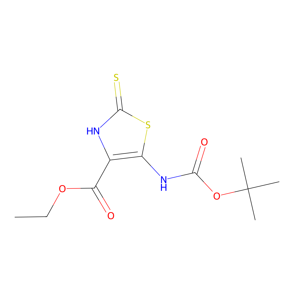 Ethyl 5-{[(tert-butoxy)carbonyl]amino}-2-sulfanyl-1,3-thiazole-4-carboxylate molecular structure, CAS 2580248-44-6