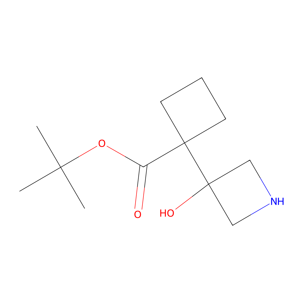 Tert-butyl 1-(3-hydroxyazetidin-3-yl)cyclobutane-1-carboxylate molecular structure, CAS 2580248-46-8