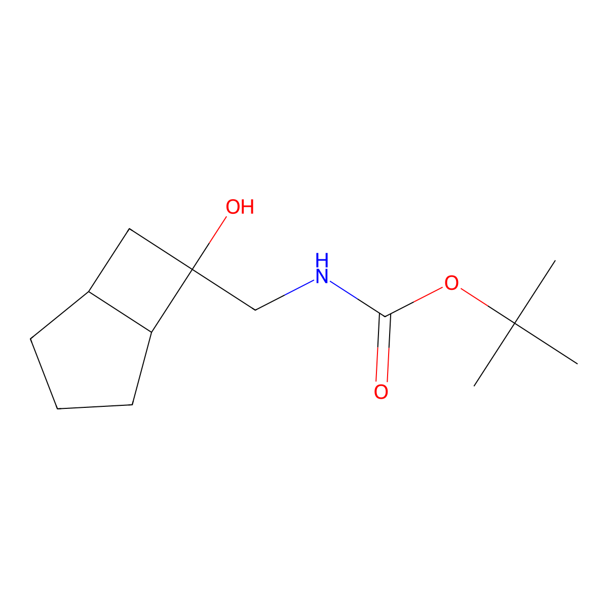 tert-butyl N-({6-hydroxybicyclo[3.2.0]heptan-6-yl}methyl)carbamate molecular structure, CAS 2580248-47-9