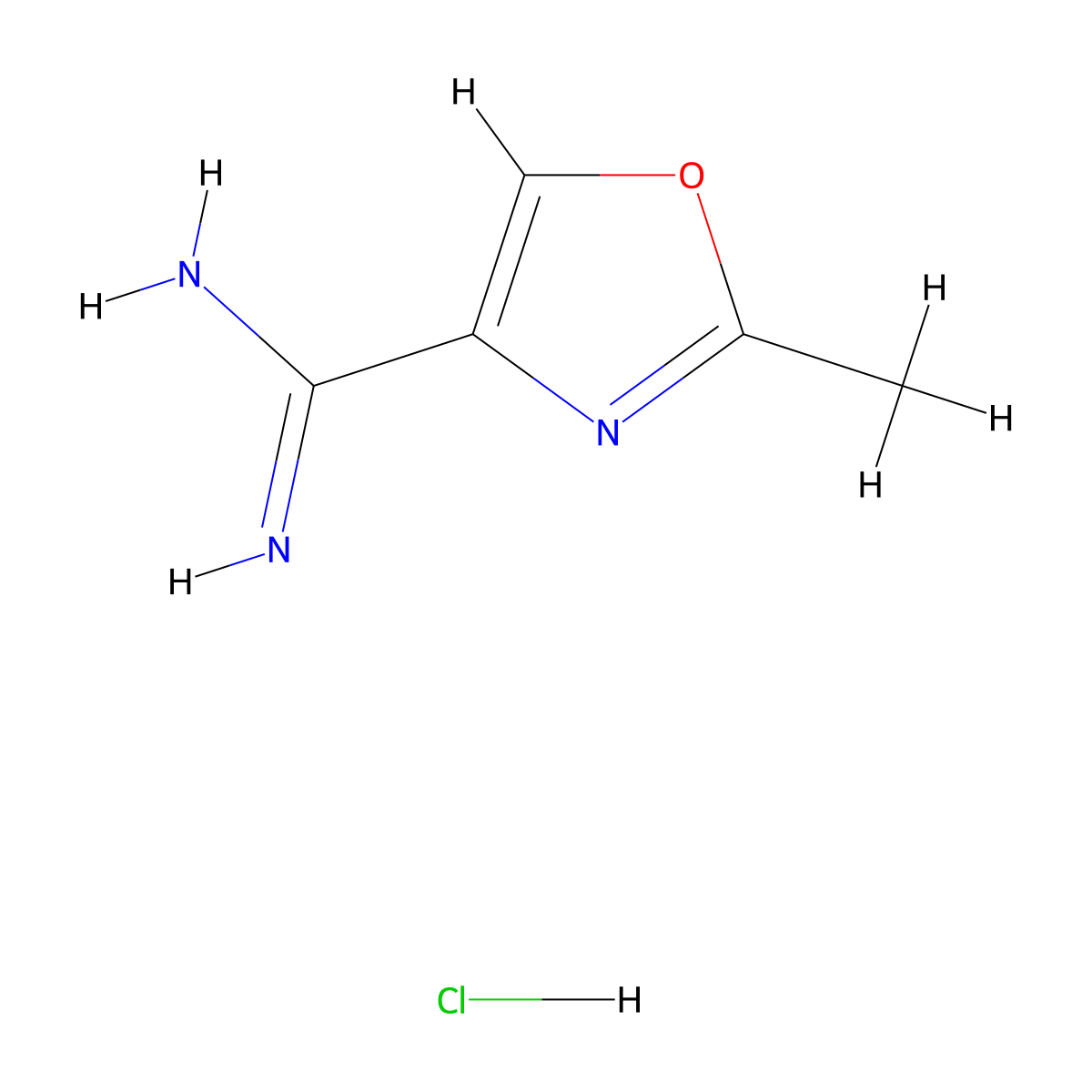2-Methyl-1,3-oxazole-4-carboximidamide hydrochloride molecular structure, CAS 2580248-48-0