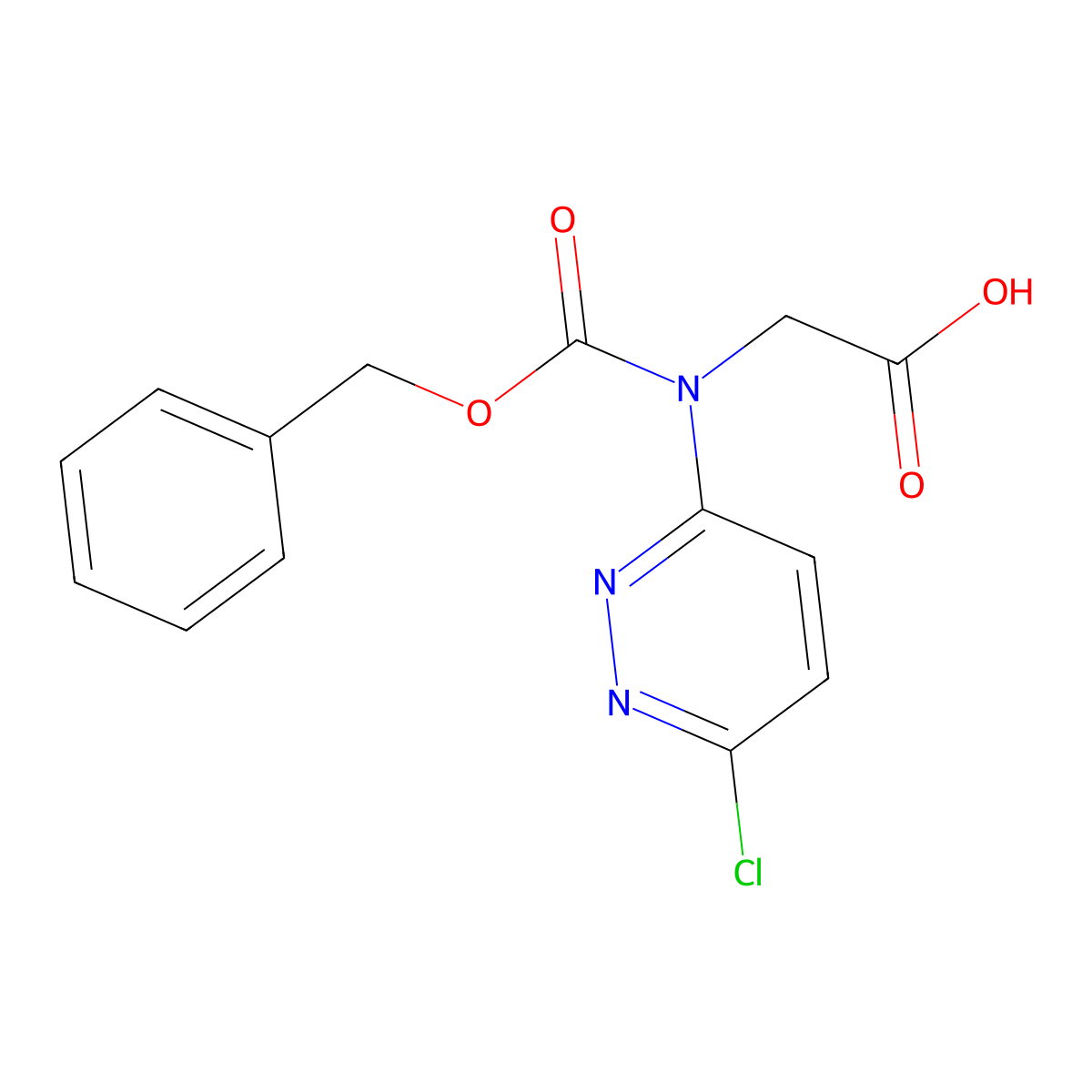 2-{[(Benzyloxy)carbonyl](6-chloropyridazin-3-yl)amino}acetic acid molecular structure, CAS 2580248-56-0