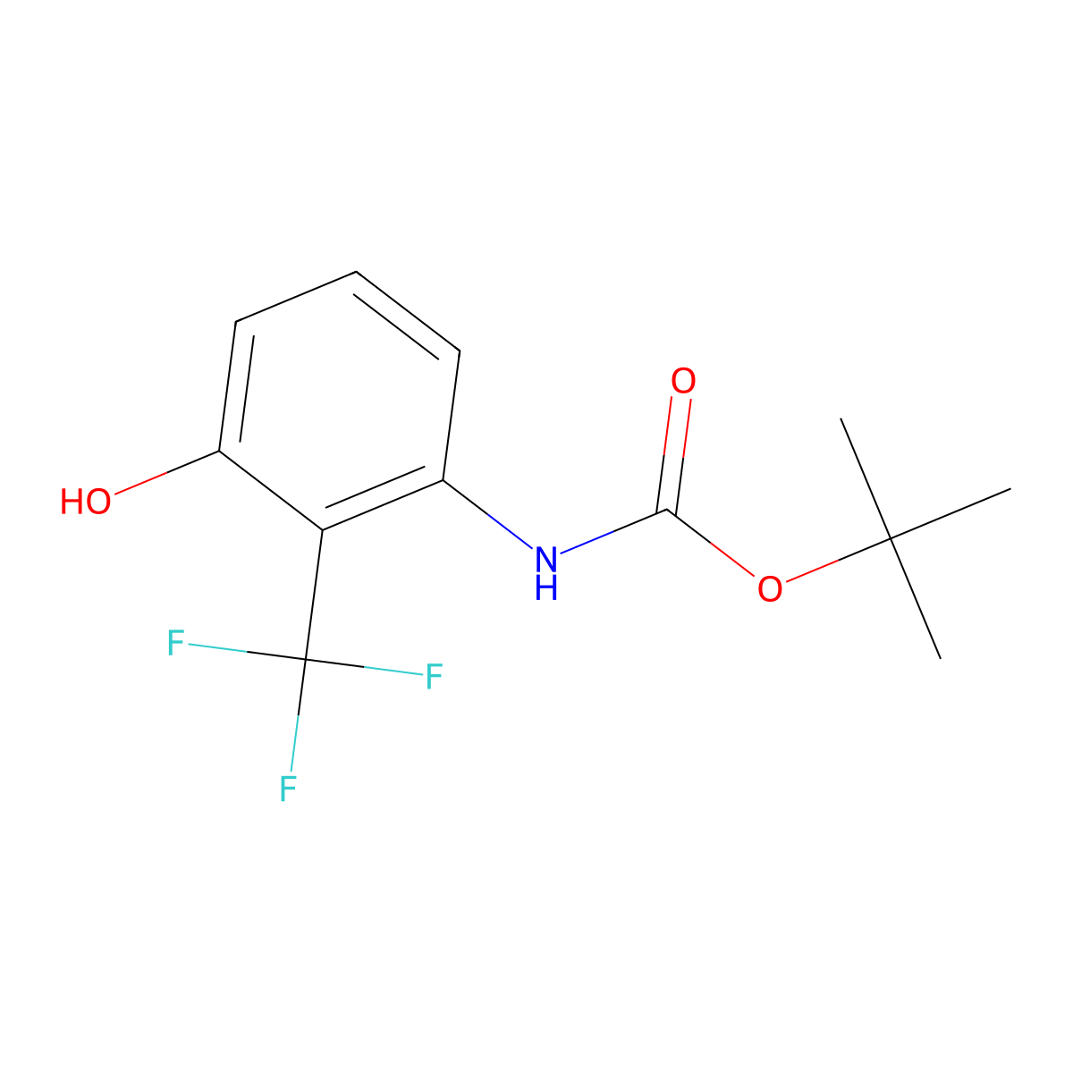 tert-butyl N-[3-hydroxy-2-(trifluoromethyl)phenyl]carbamate molecular structure, CAS 2580248-62-8