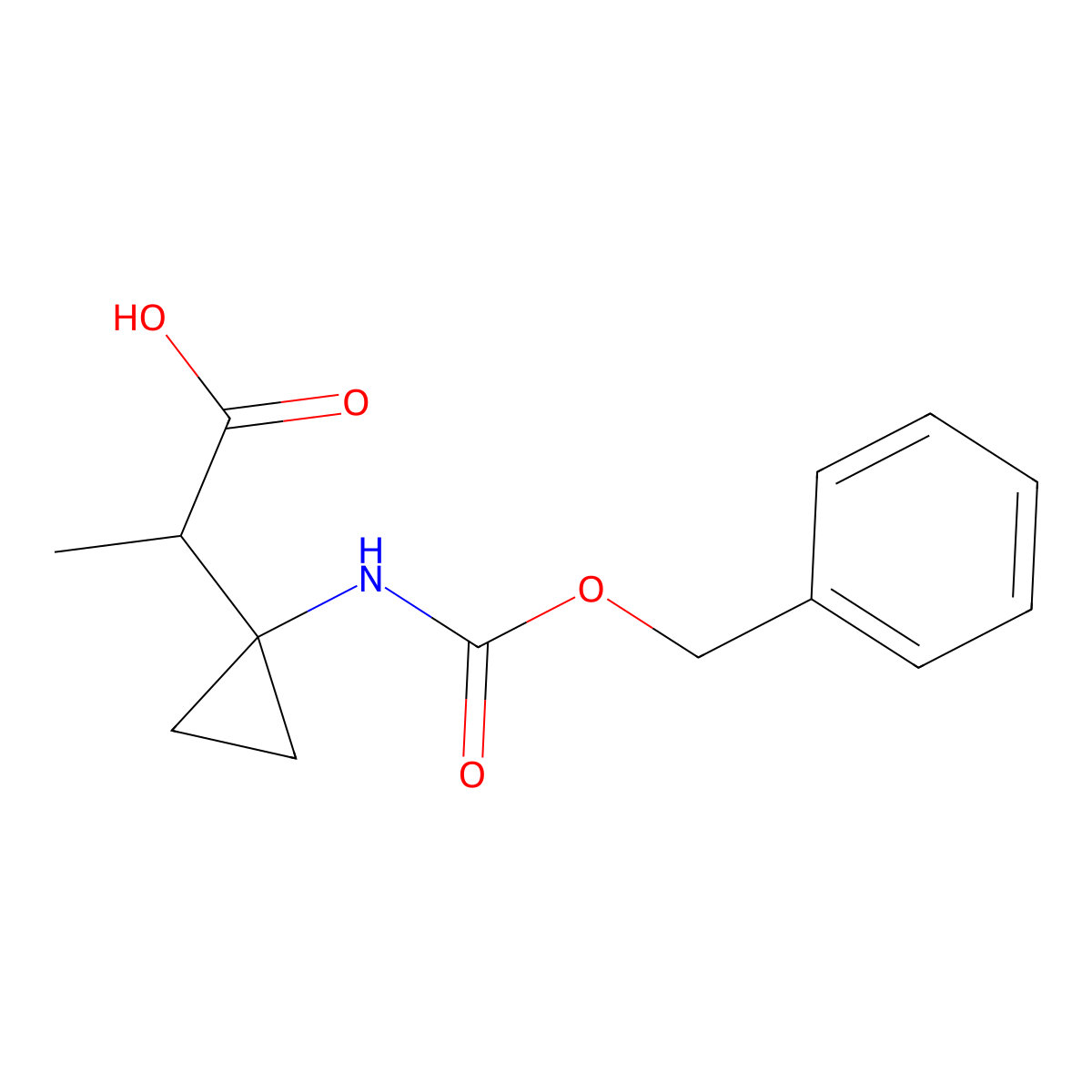 2-(1-{[(Benzyloxy)carbonyl]amino}cyclopropyl)propanoic acid molecular structure, CAS 2580248-64-0